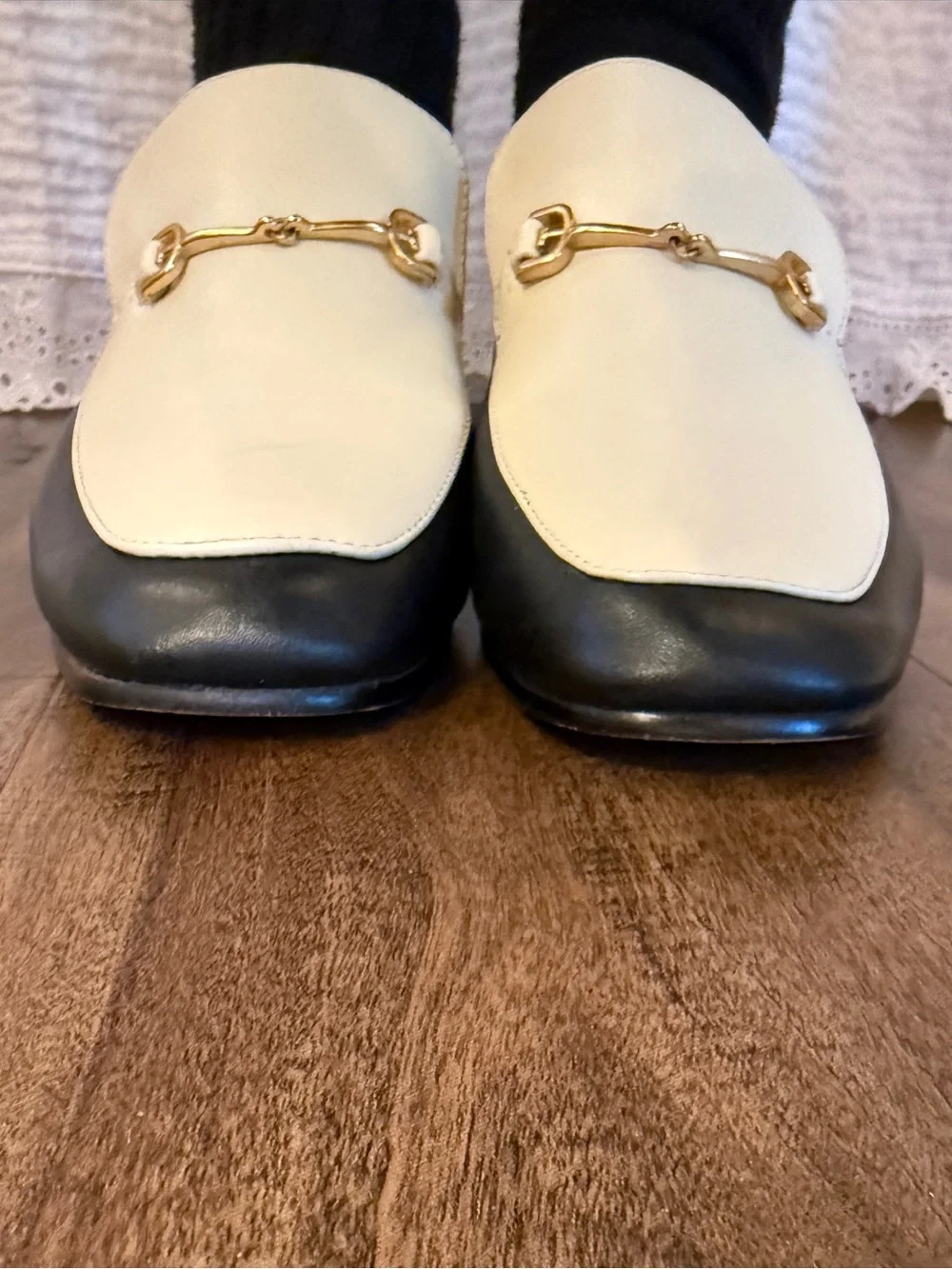 Sam Edelman Jamille Two Tone Leather Block Heel Horsebit Loafers 8.5